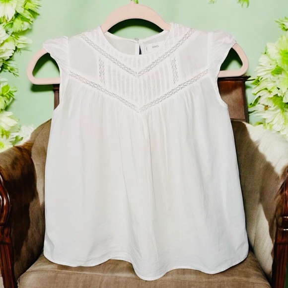 Girls White Cotton Blouse Size 10 - Picture 1 of 8